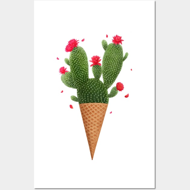 ice cream with cactus Wall Art by kodamorkovkart